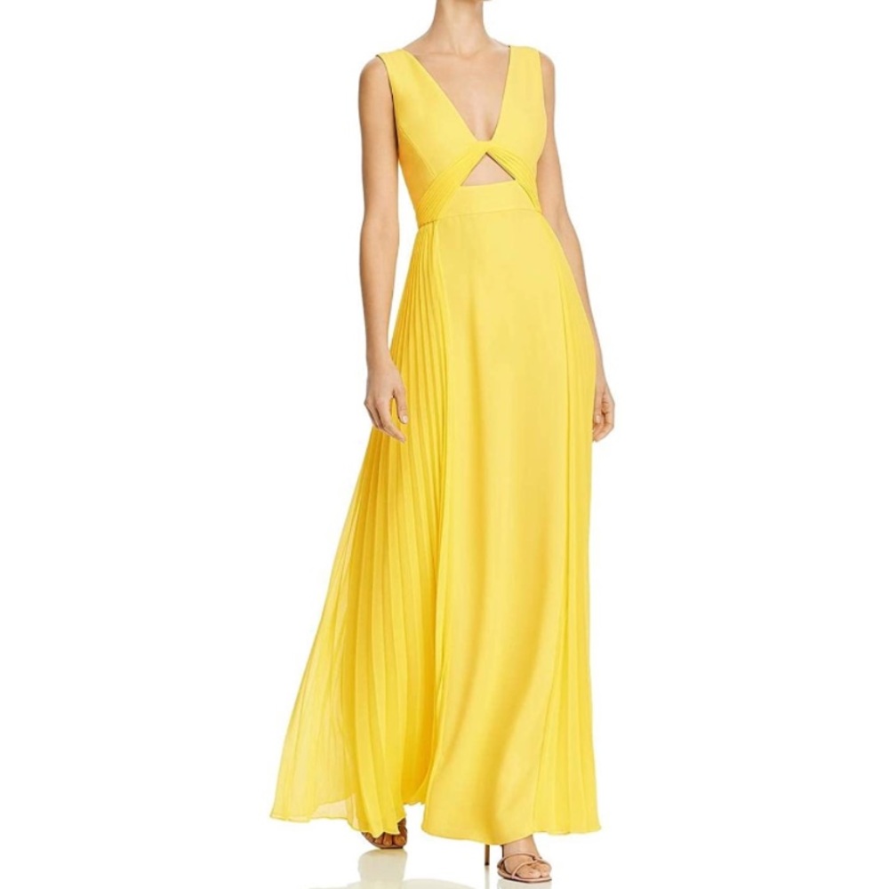 BCBG Yellow Pleated Gown